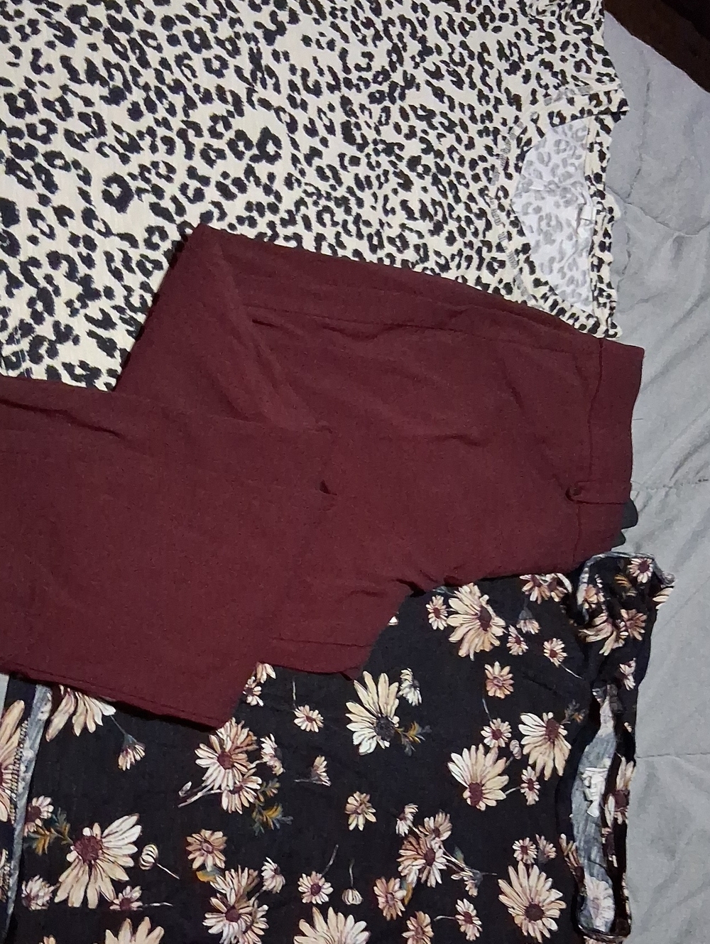 Women’s Burgundy Ponte Pants - Classic Slim Fit, 2 Matching Tops